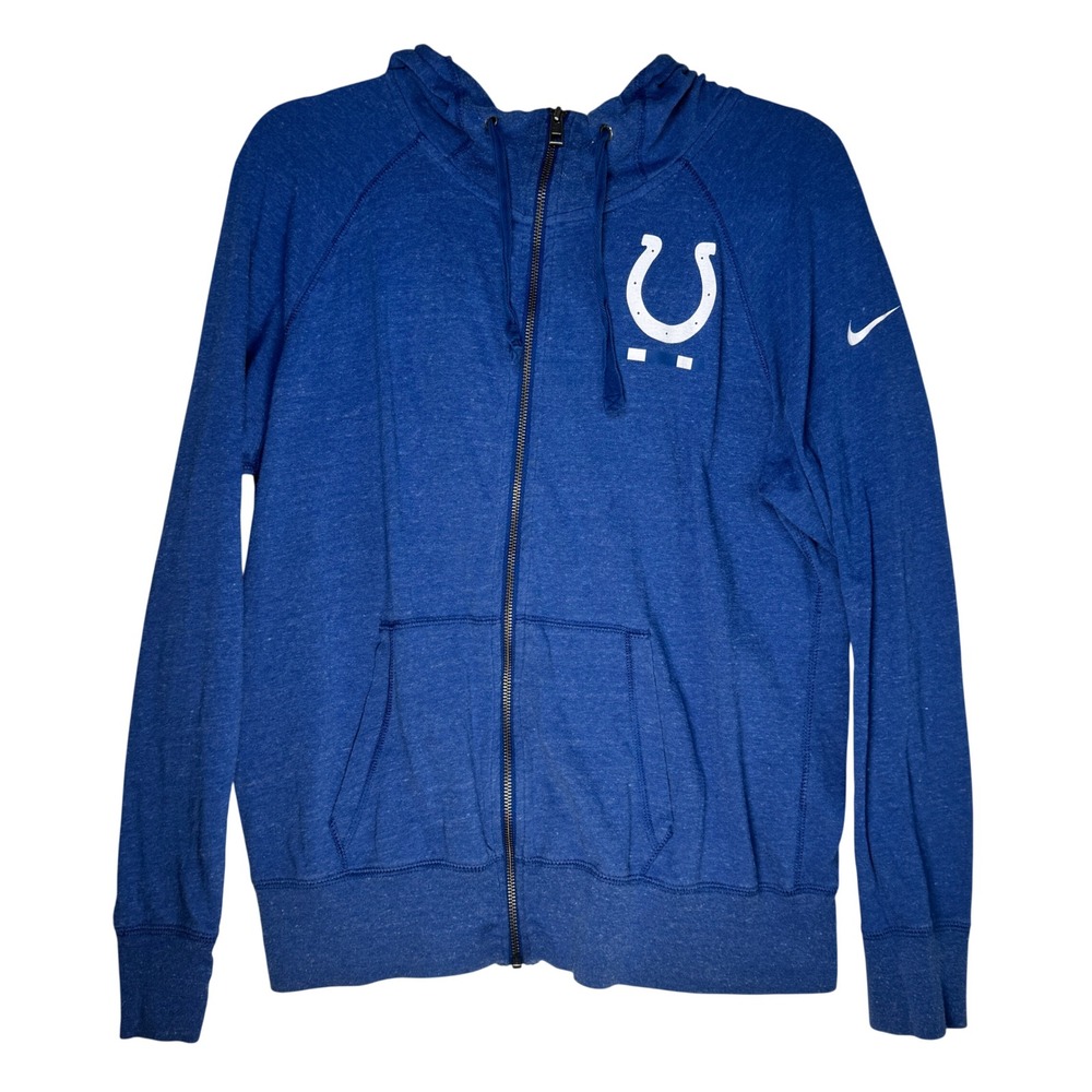 Nike Colts Zip‎ Hoodie Women's L Blue NFL Full Zip Sweatshirt Athletic